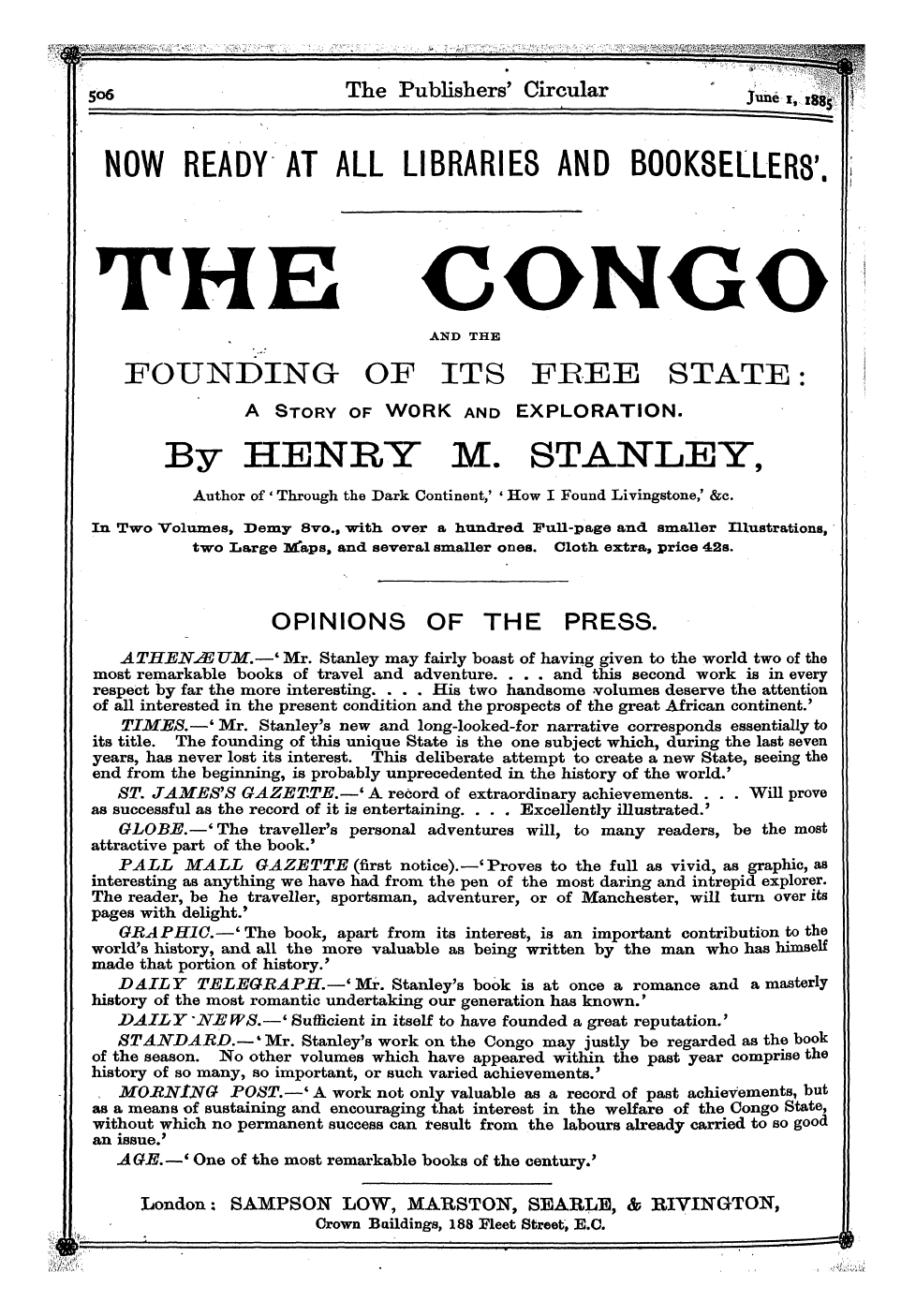 Publishers’ Circular (1880-1890): jS F Y, 1st edition - Ad02201