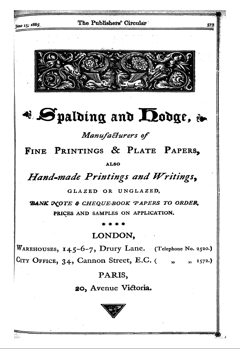 Publishers’ Circular (1880-1890): jS F Y, 1st edition - Ad04101