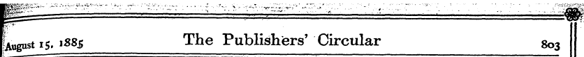 i ^gust 15. iS8s The Publishers' Circula...