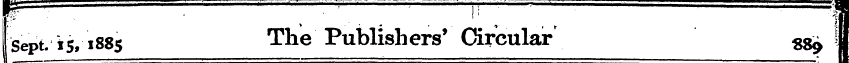 ?!" ¦ '¦ ¦ . • ¦ ' n. IS Sept. 15,1885 T...