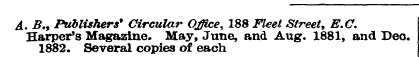 A. B.9 Publishers' Circular Office, 188 ...