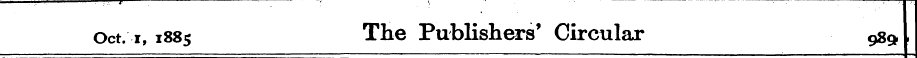 Oct. i, 1885 The Publishers' Circular 98...