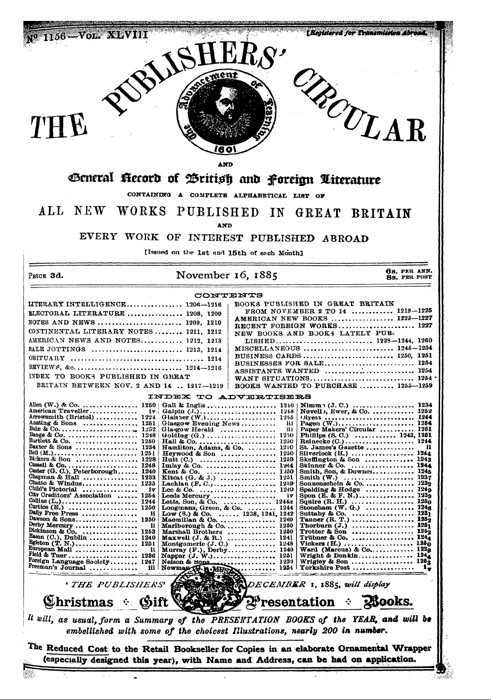 Publishers’ Circular (1880-1890): jS F Y, 1st edition - Pc00105