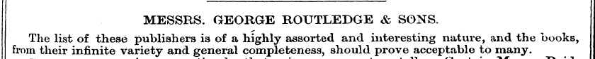 MESSRS. GEORGE ROUTLEDGE & SONS. from Th...