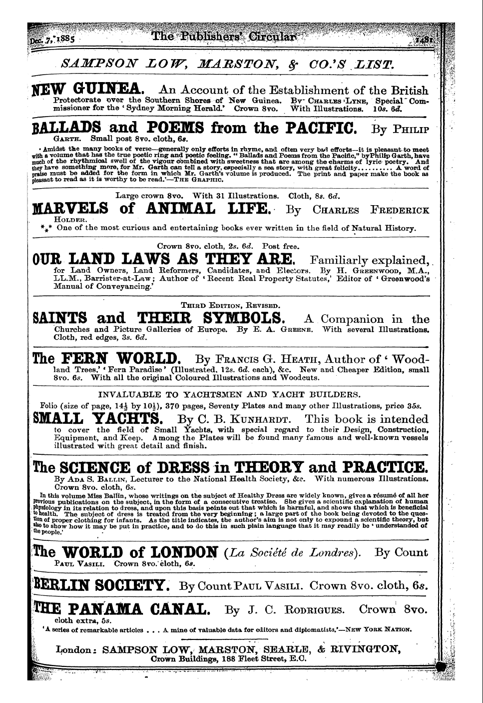 Publishers’ Circular (1880-1890): jS F Y, 1st edition - Fjafe Wemir Eis ®* ^ * '^ Y • * Ioq ' R ...