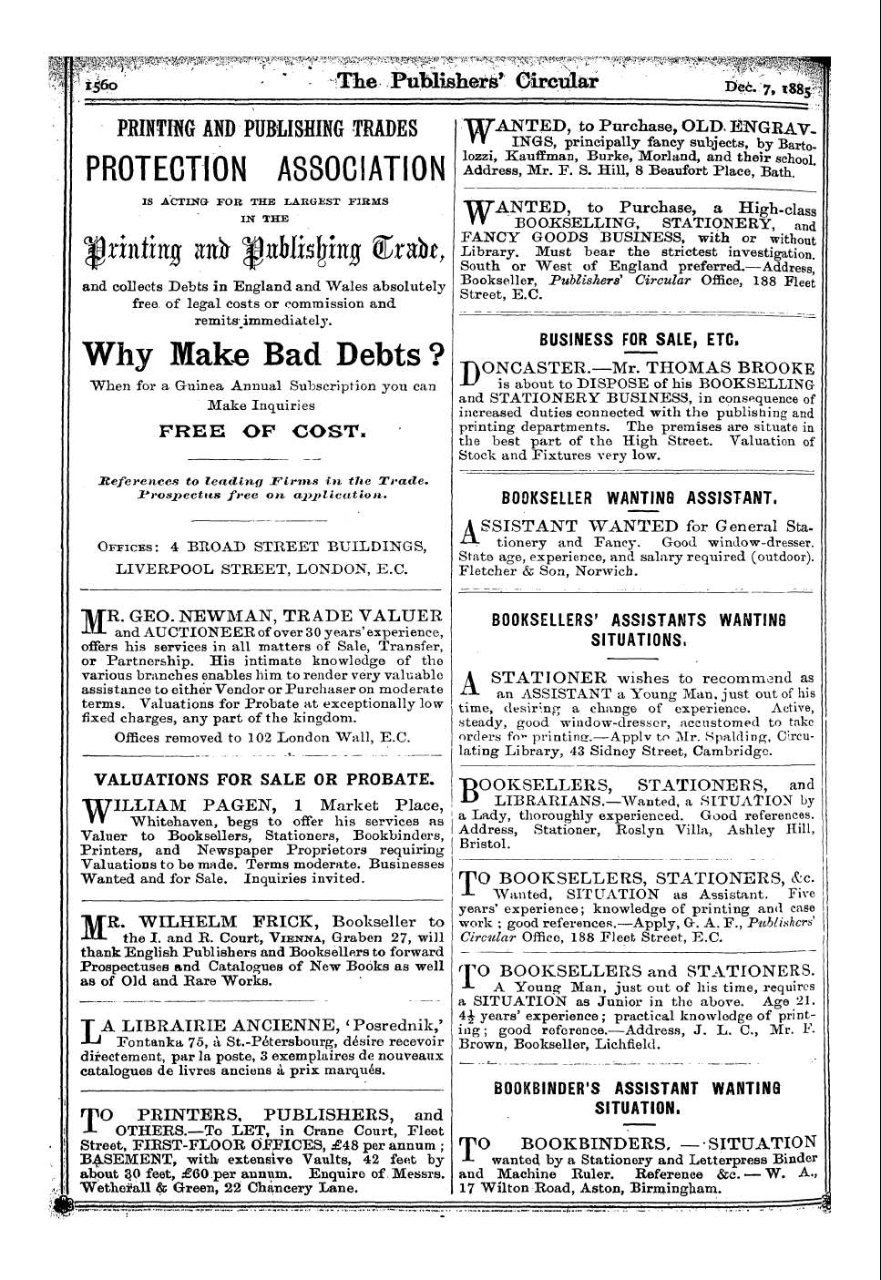 Publishers Circular 1880 1890 Js F Y 1st Edition Plllllplll