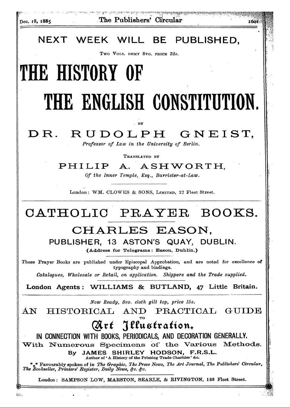 Publishers’ Circular (1880-1890): jS F Y, 1st edition: 33