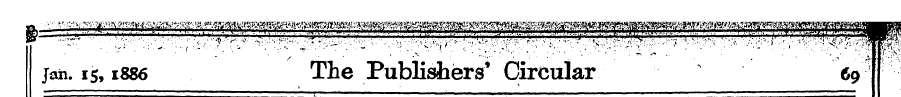 Jan. 15,1886 The Publishers' Circular 69