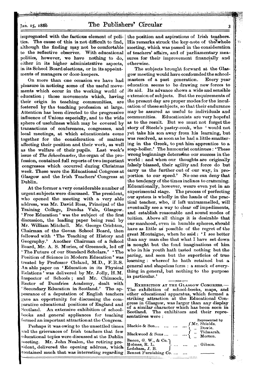 Publishers’ Circular (1880-1890): jS F Y, 1st edition: 5