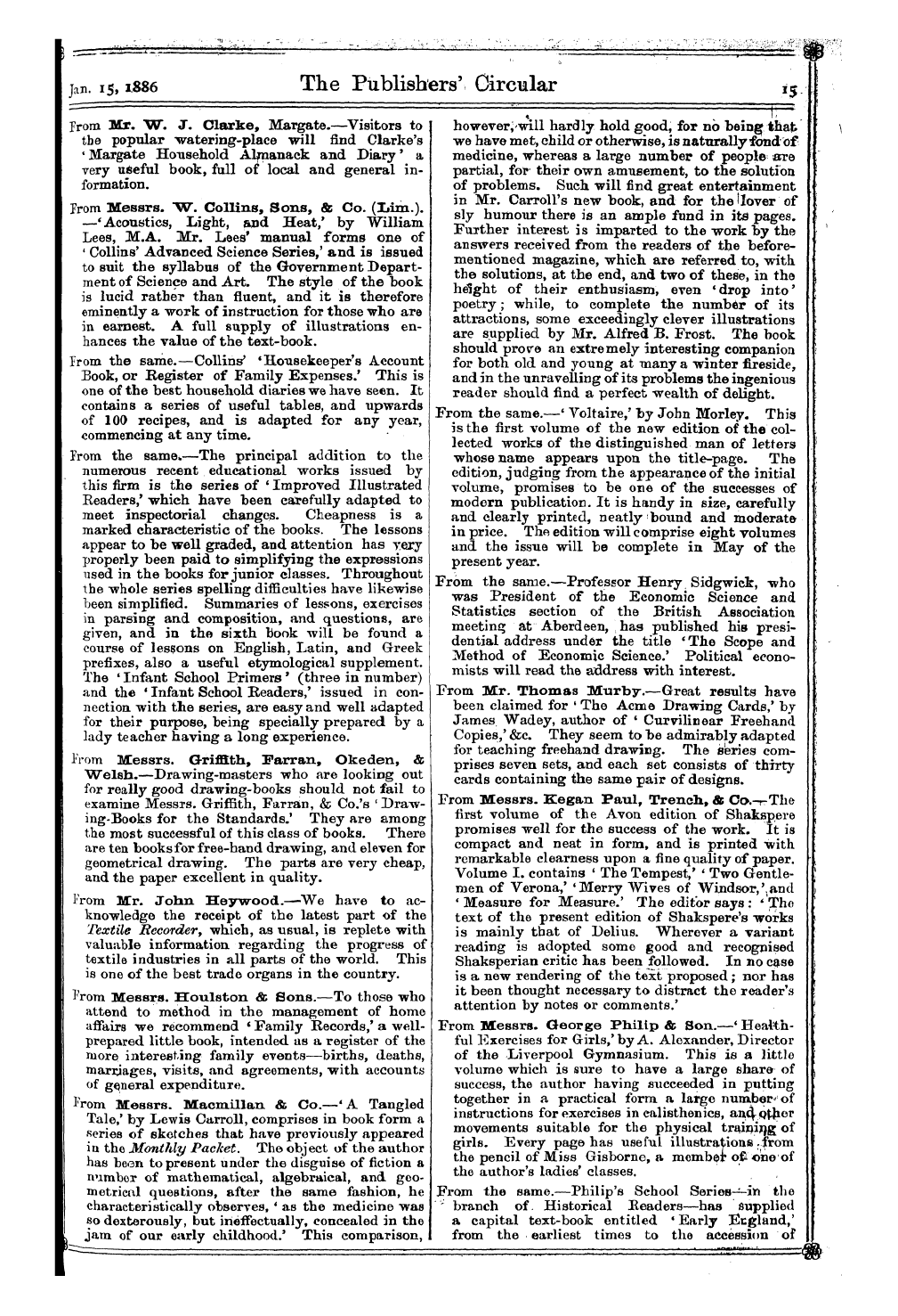 Publishers’ Circular (1880-1890): jS F Y, 1st edition - Ar01701