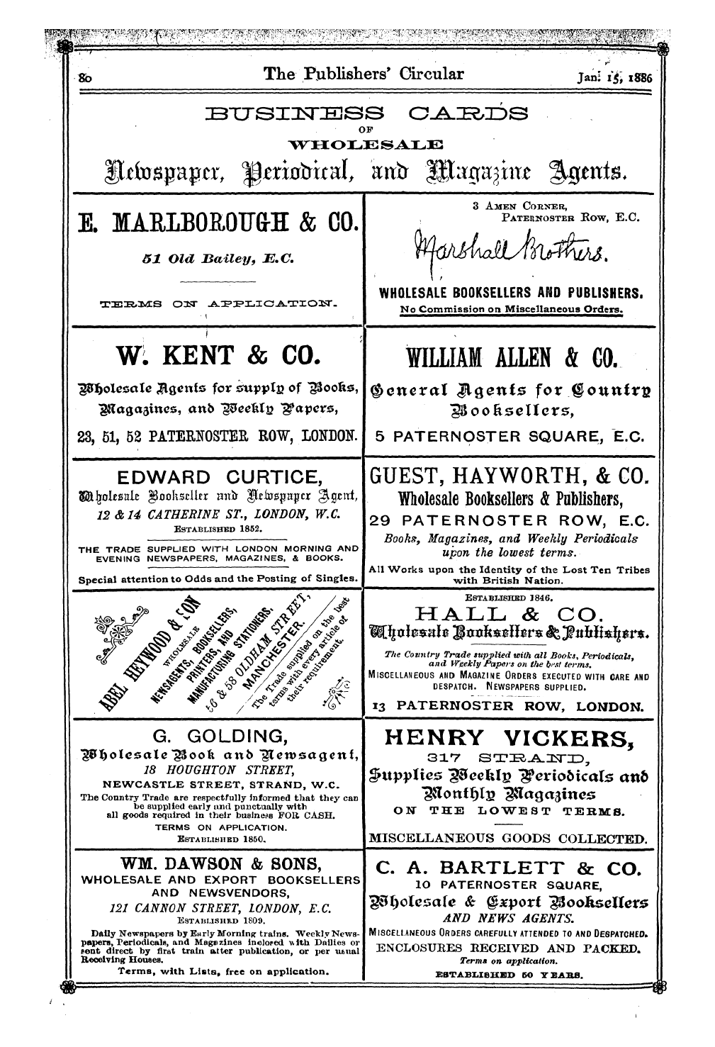 Publishers’ Circular (1880-1890): jS F Y, 1st edition - Ad08211