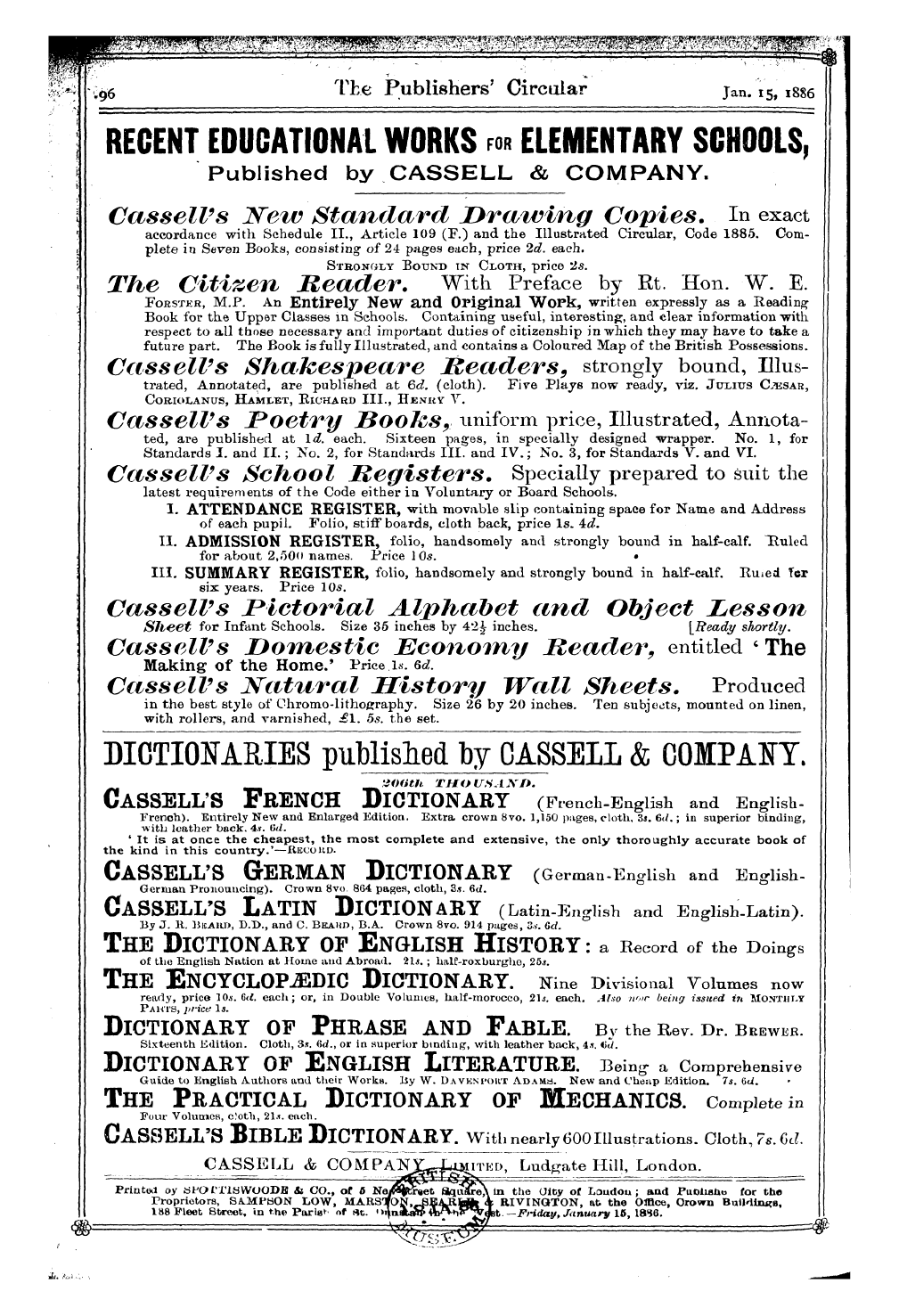 Publishers’ Circular (1880-1890): jS F Y, 1st edition: 98