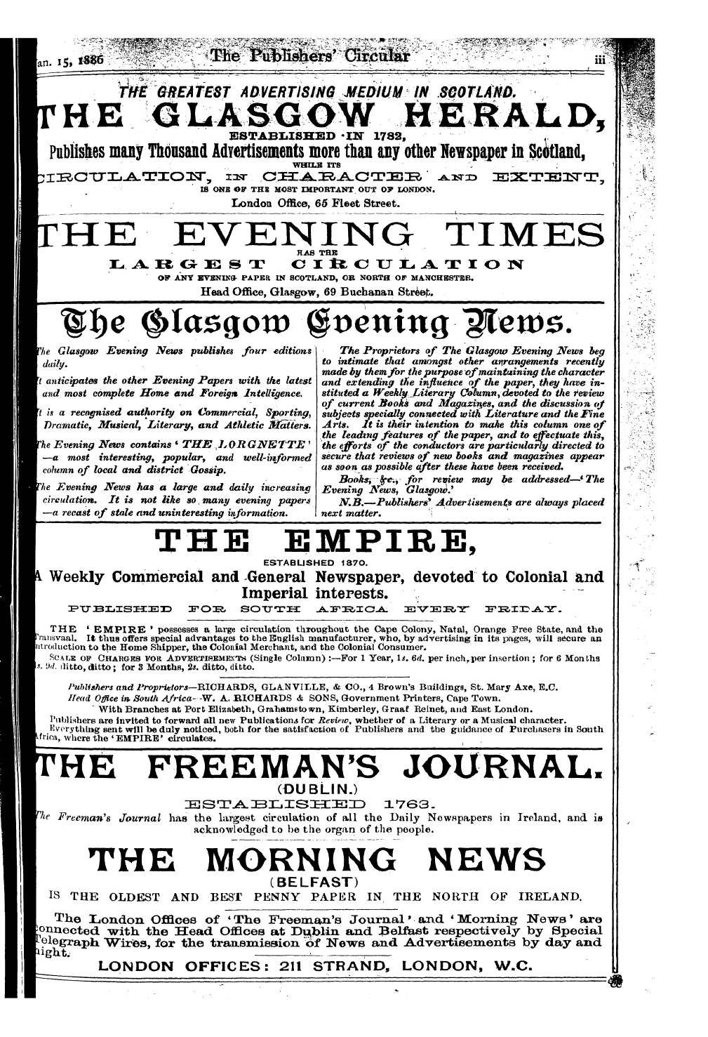 Publishers’ Circular (1880-1890): jS F Y, 1st edition - Ad10504