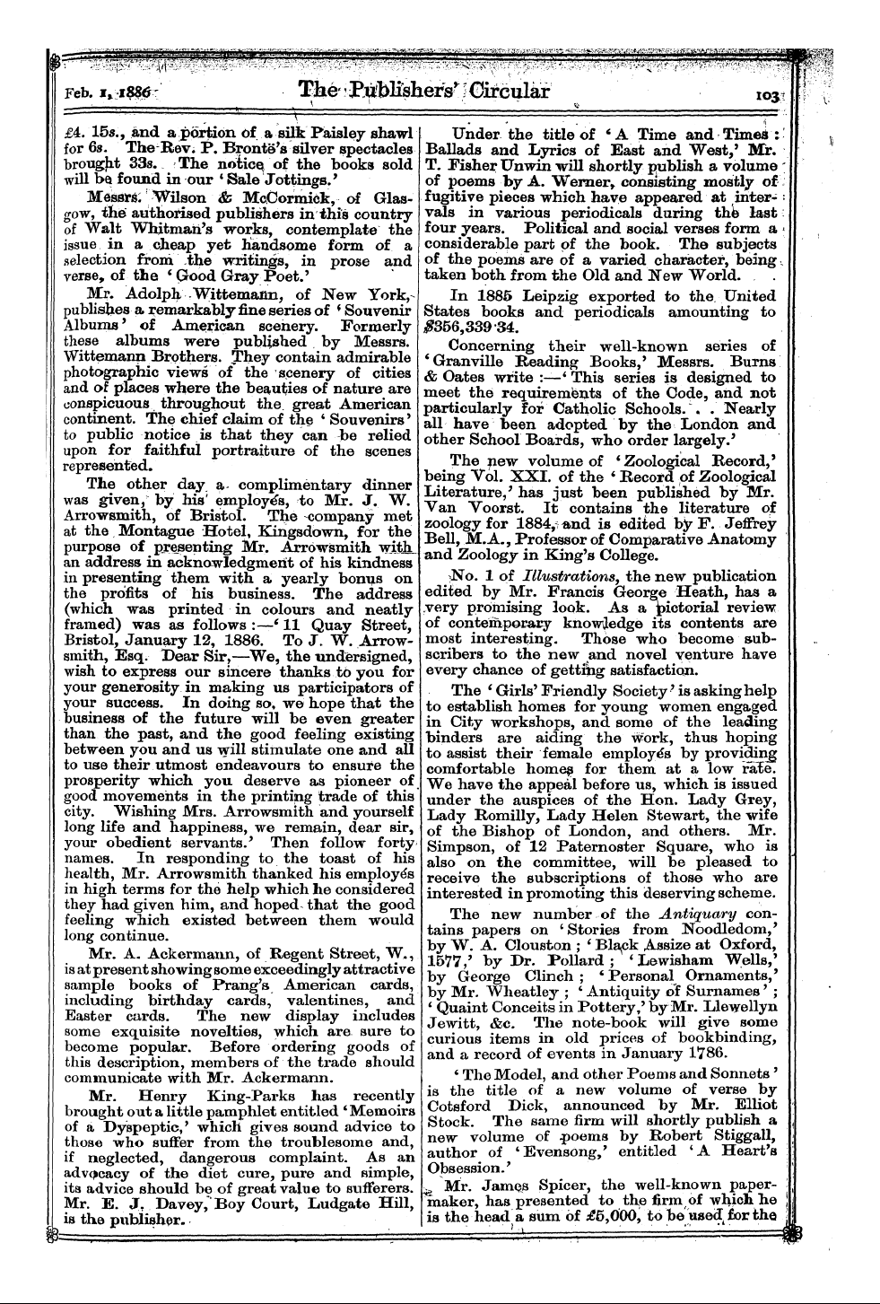 Publishers’ Circular (1880-1890): jS F Y, 1st edition - Ff: "3 &Jp^^