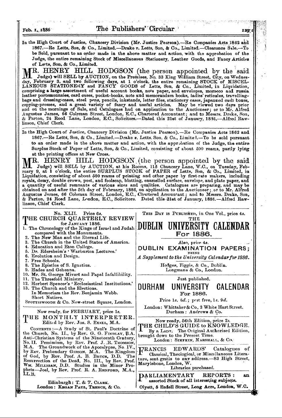 Publishers’ Circular (1880-1890): jS F Y, 1st edition - Ad03507