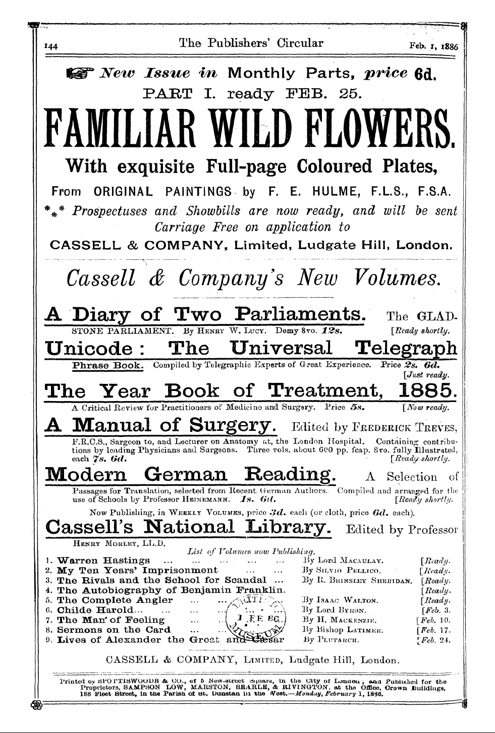 Publishers’ Circular (1880-1890): jS F Y, 1st edition: 50