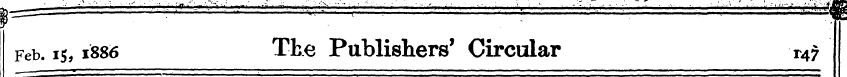 Feb. 15, 1886 Tie Publishers' Circular T...