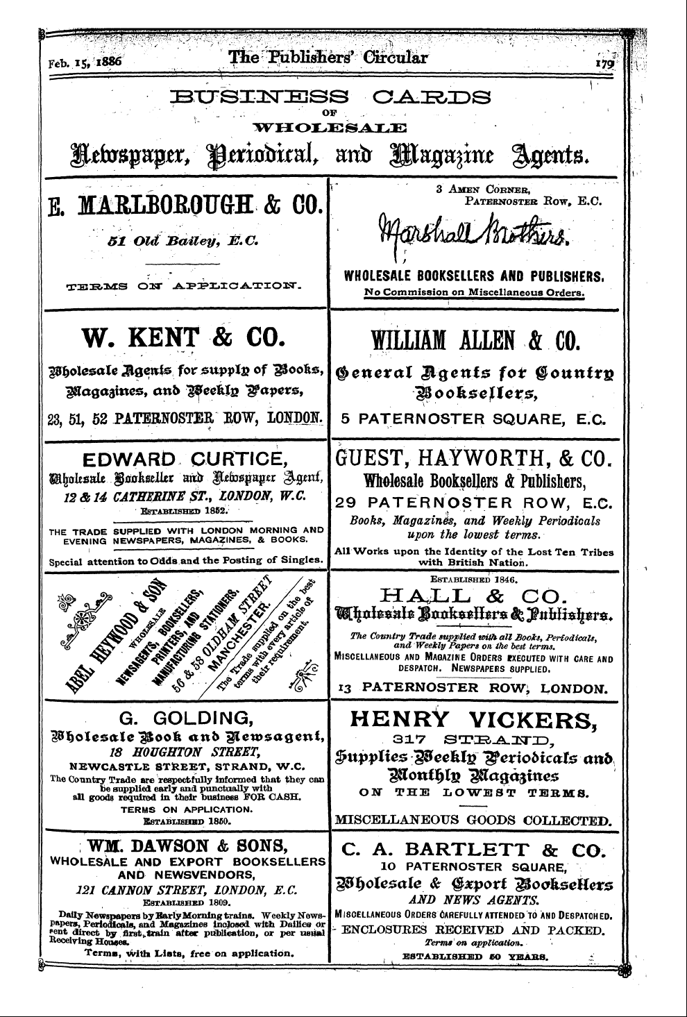 Publishers’ Circular (1880-1890): jS F Y, 1st edition - Ad03703