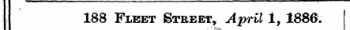 188 Fleet Street, April 1, 1886.