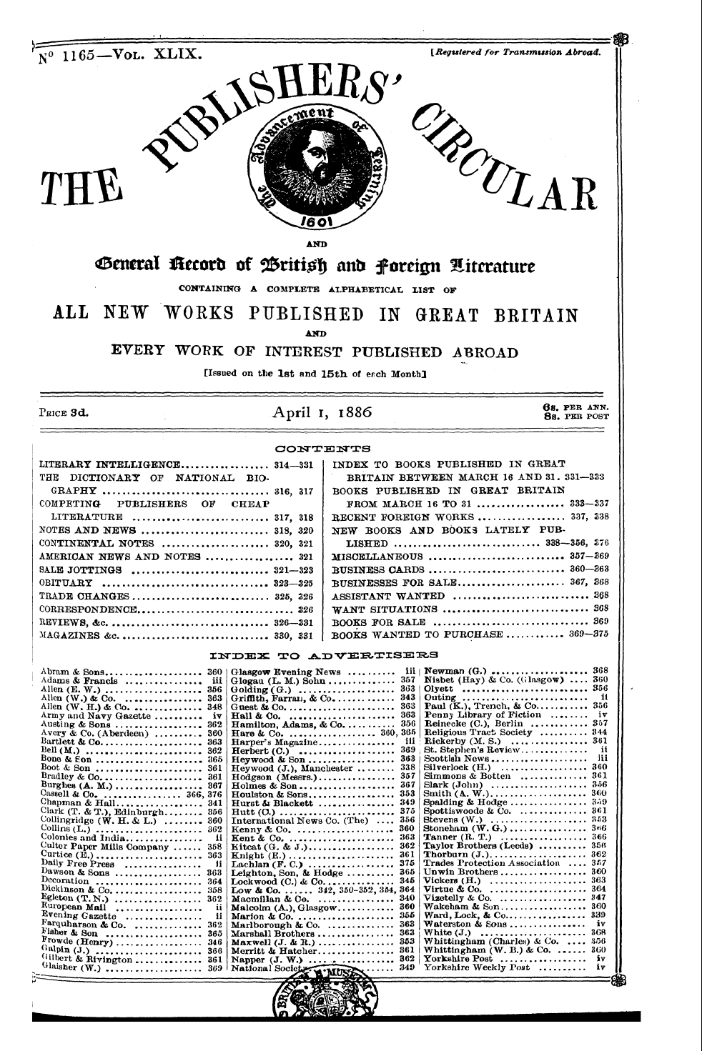 Publishers’ Circular (1880-1890): jS F Y, 1st edition: 3