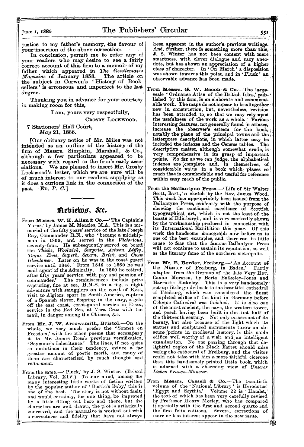 Publishers’ Circular (1880-1890): jS F Y, 1st edition - Ficbtcidtf, ^Rc» From .W ^^ ^^^ ^^^^^ Me...