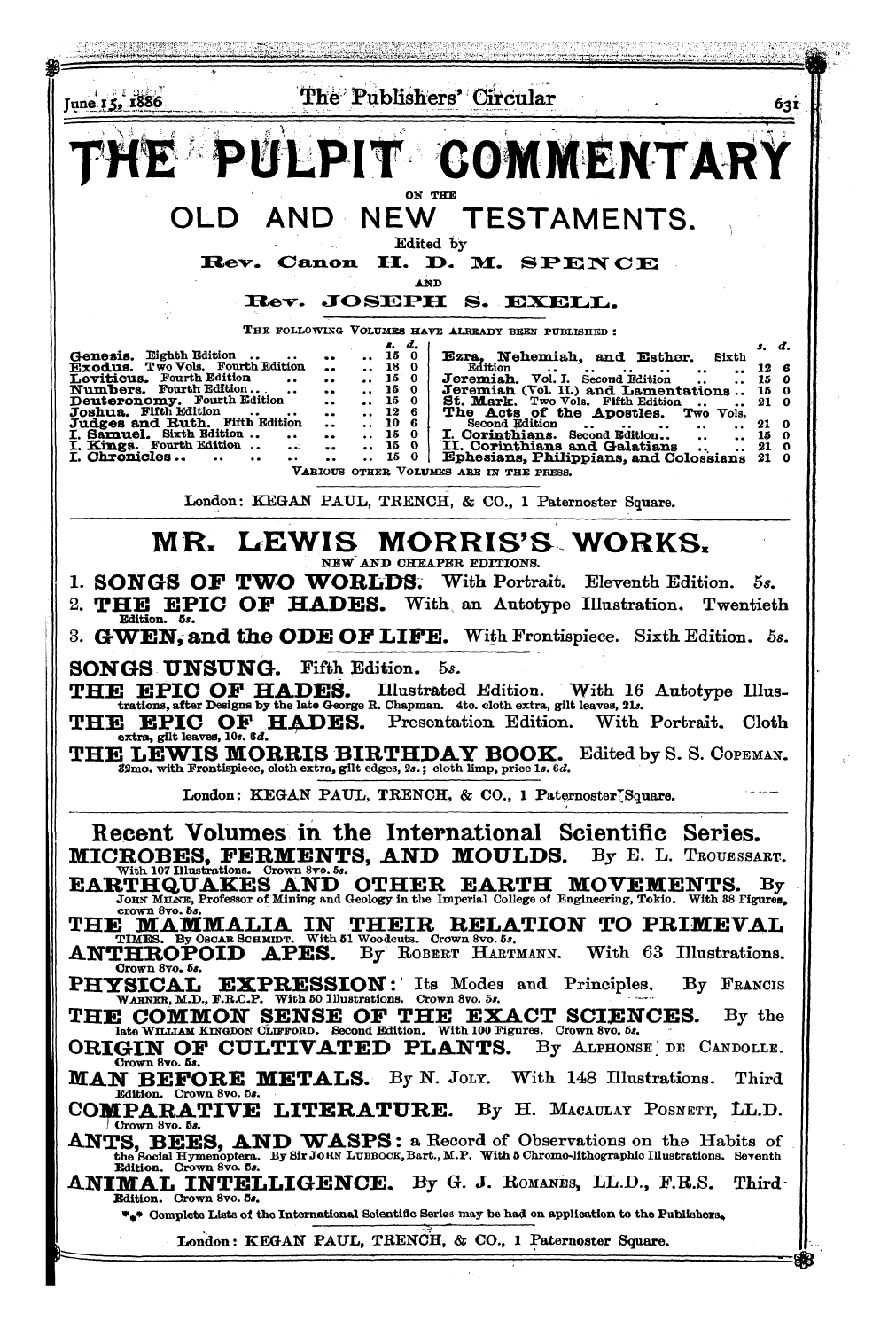 Publishers’ Circular (1880-1890): jS F Y, 1st edition - J- L ' '^-J ' 'Irl'u-I &I'&Pmtth&A^ 'V '...