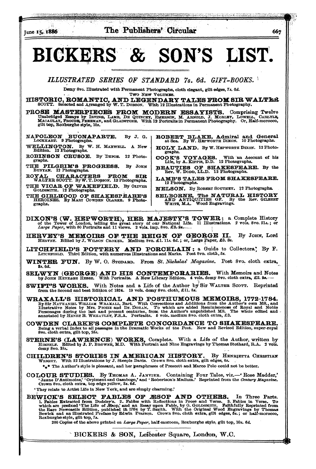 Publishers’ Circular (1880-1890): jS F Y, 1st edition - Ad07301