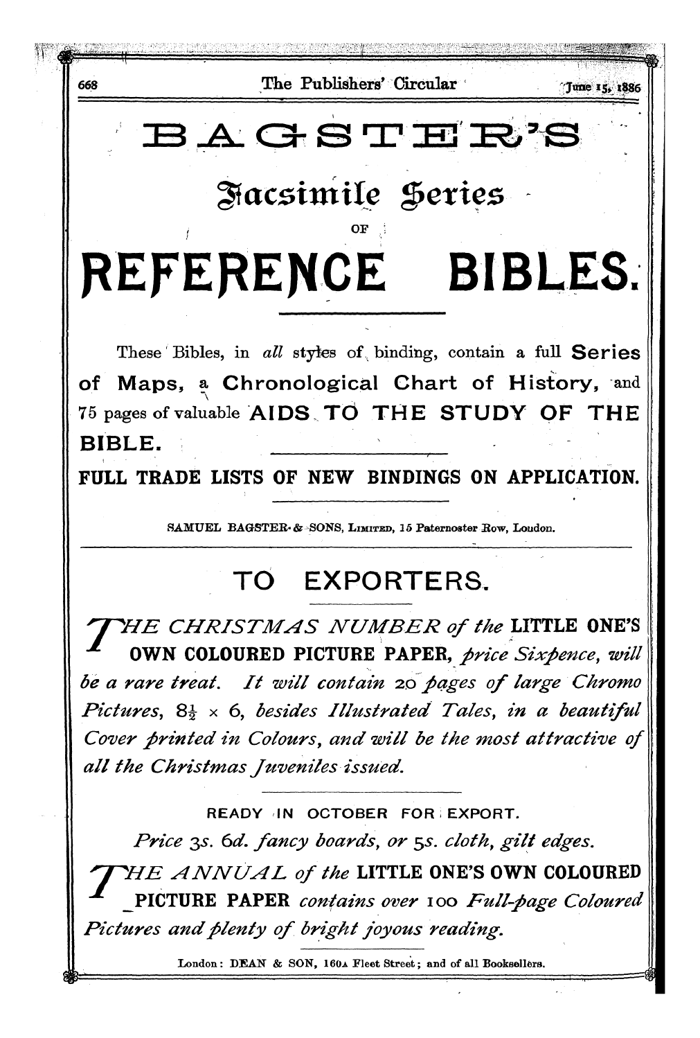 Publishers’ Circular (1880-1890): jS F Y, 1st edition - Ad07401