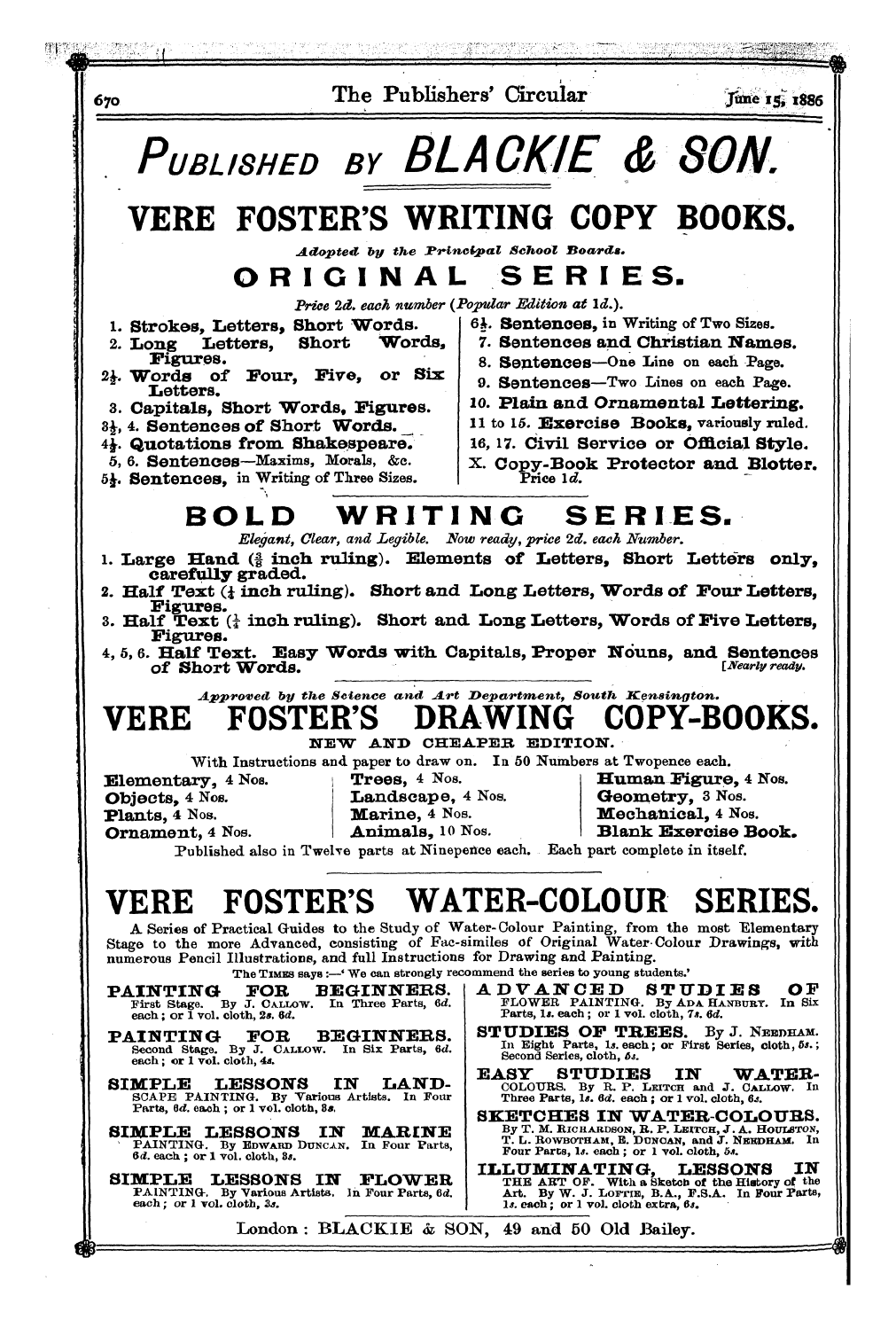 Publishers’ Circular (1880-1890): jS F Y, 1st edition - Ad07601