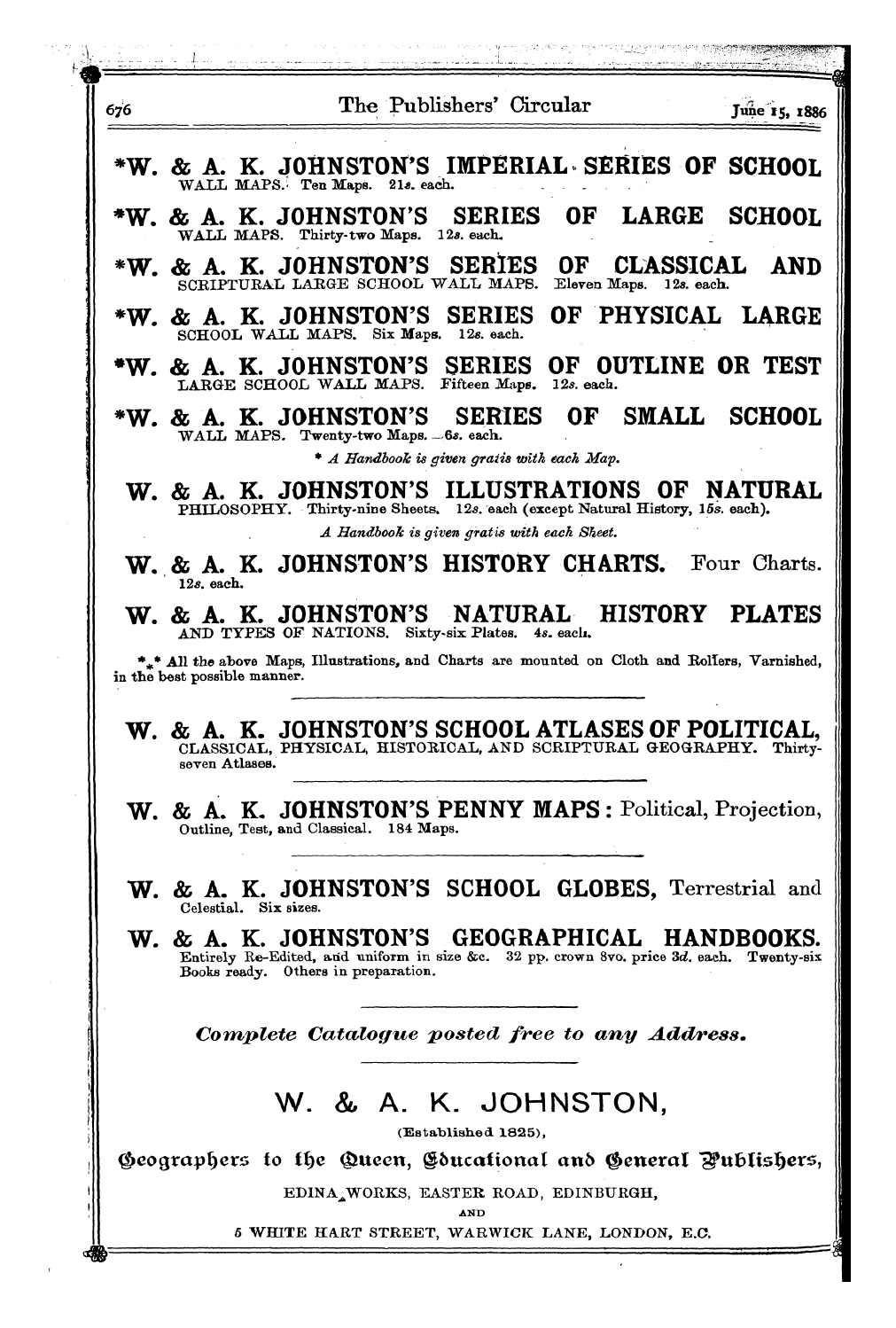 Publishers’ Circular (1880-1890): jS F Y, 1st edition - Ad08201