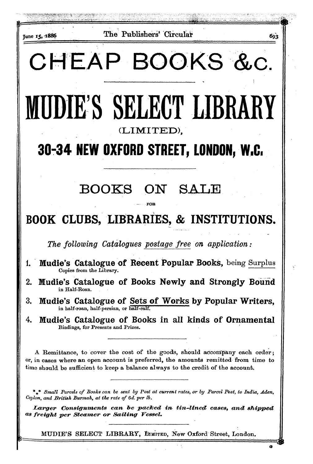 Publishers’ Circular (1880-1890): jS F Y, 1st edition: 99