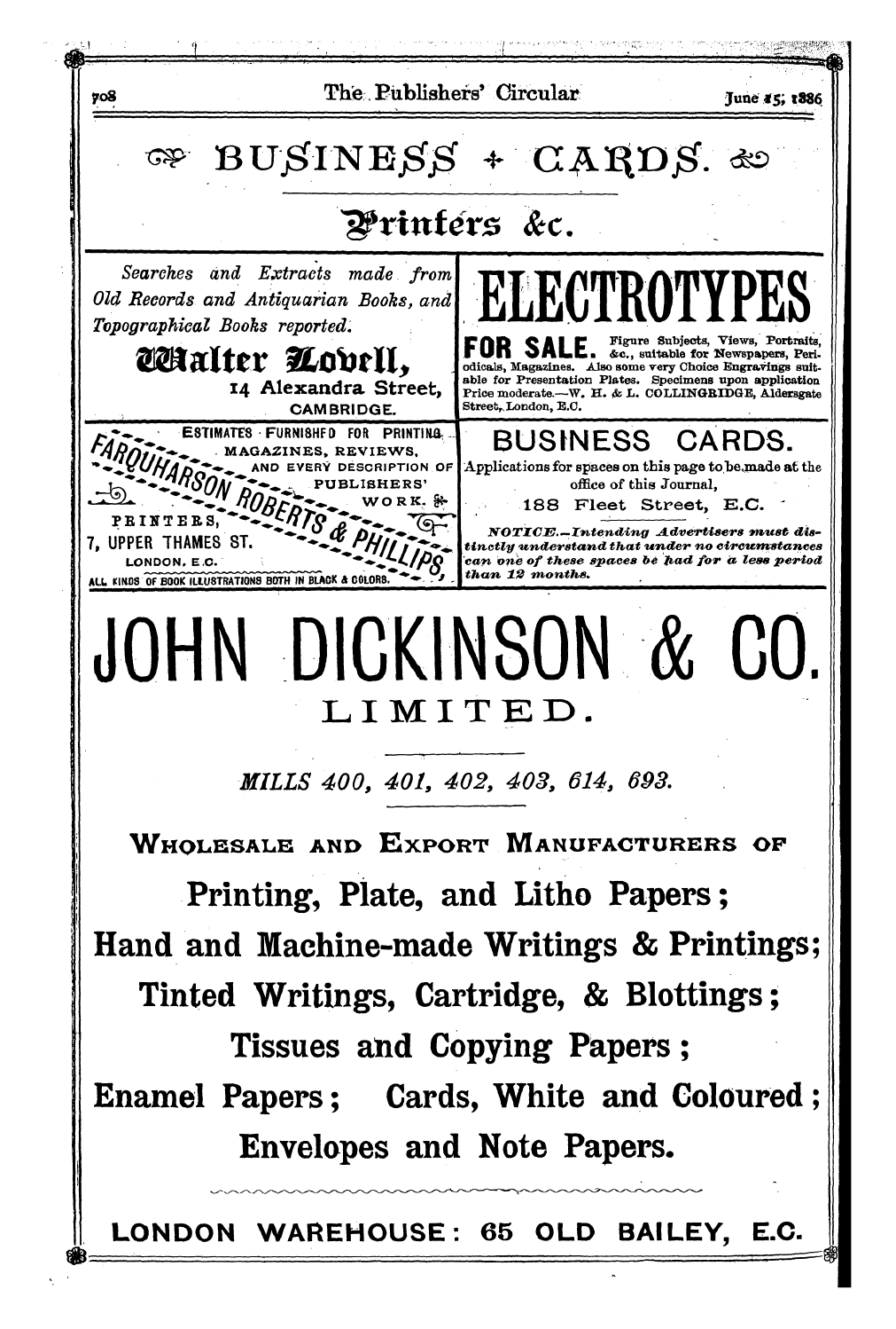 Publishers’ Circular (1880-1890): jS F Y, 1st edition - J Tsp Bujstrnejsfg " ^ ¦ ¦ ¦Caqpj Sf- ^ ' - "" - — —— — 1 Printer , $ &C.