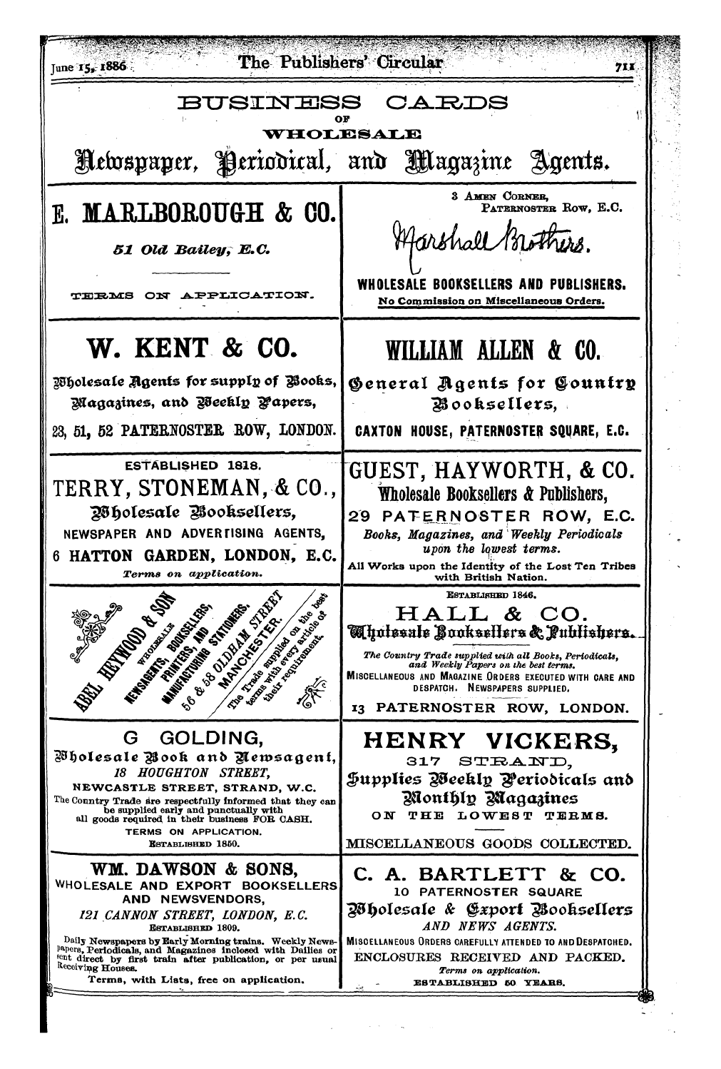 Publishers’ Circular (1880-1890): jS F Y, 1st edition - Ad11703