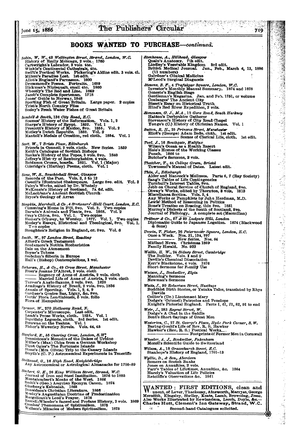 Publishers’ Circular (1880-1890): jS F Y, 1st edition: 125