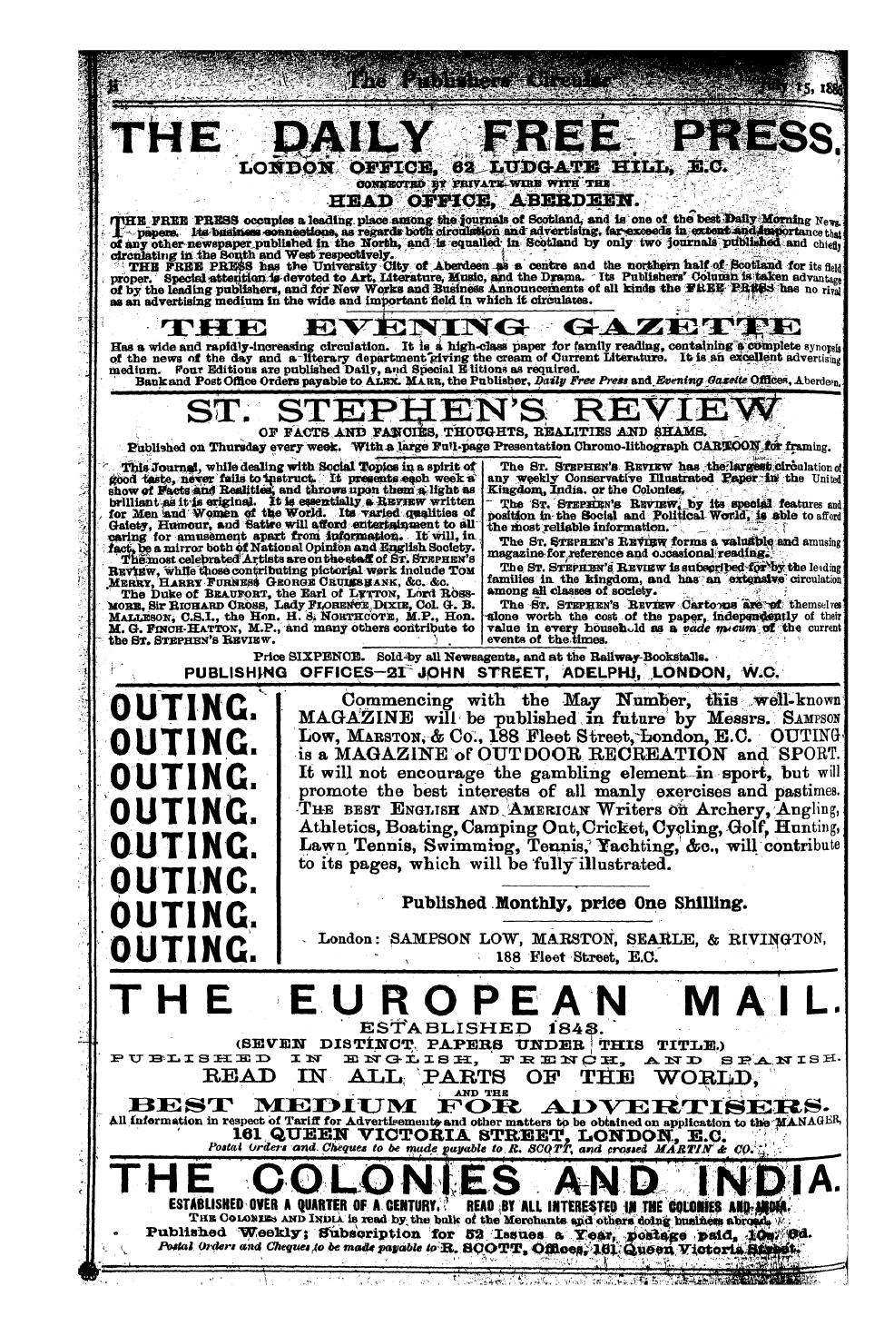 Publishers’ Circular (1880-1890): jS F Y, 1st edition - Ad00204