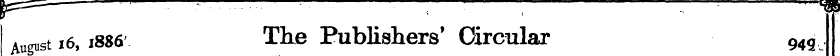August 16,1886 The Publishers' Circular ...