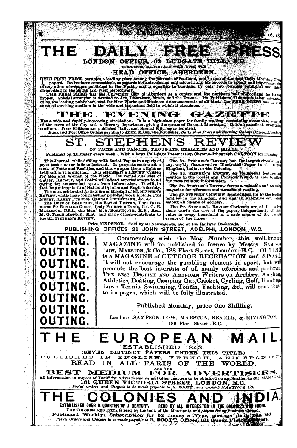 Publishers’ Circular (1880-1890): jS F Y, 1st edition - Ar00200