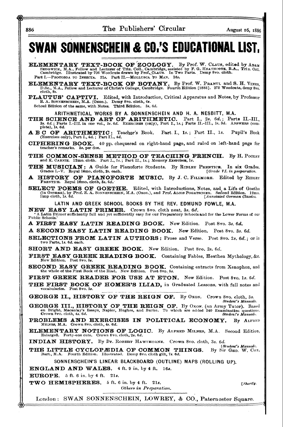 Publishers’ Circular (1880-1890): jS F Y, 1st edition: 24