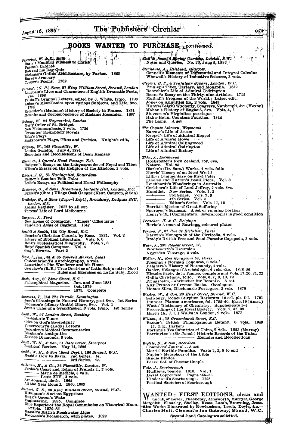 Publishers’ Circular (1880-1890): jS F Y, 1st edition - Fe^=^ _ -„.,. ,, . £,,, ,.,. ...,.». .. ...