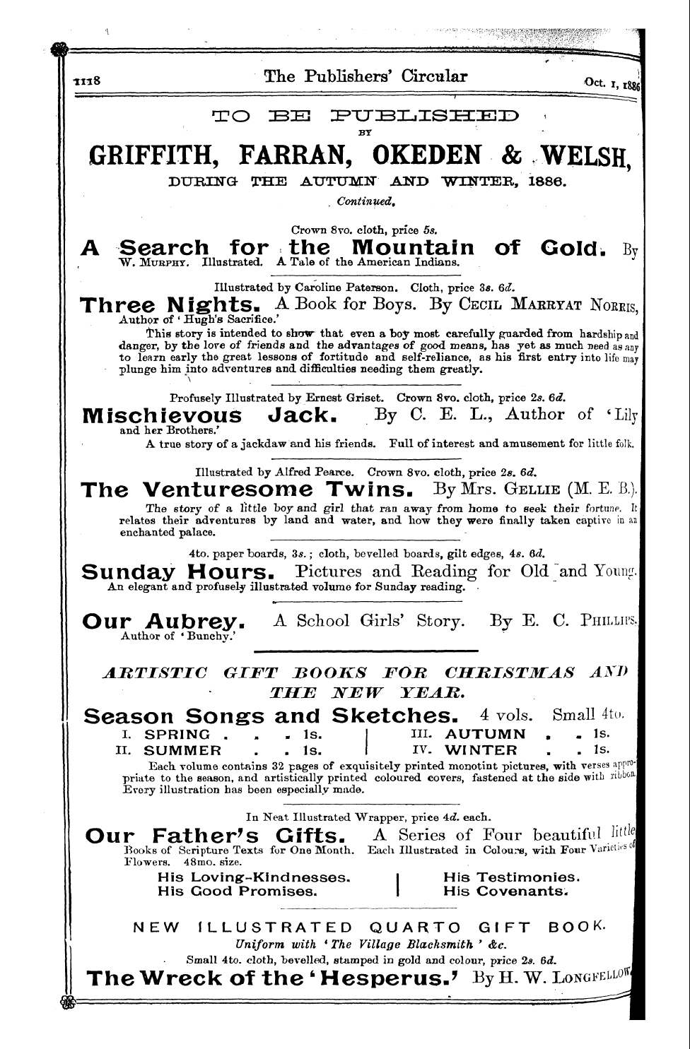 Publishers’ Circular (1880-1890): jS F Y, 1st edition: 72