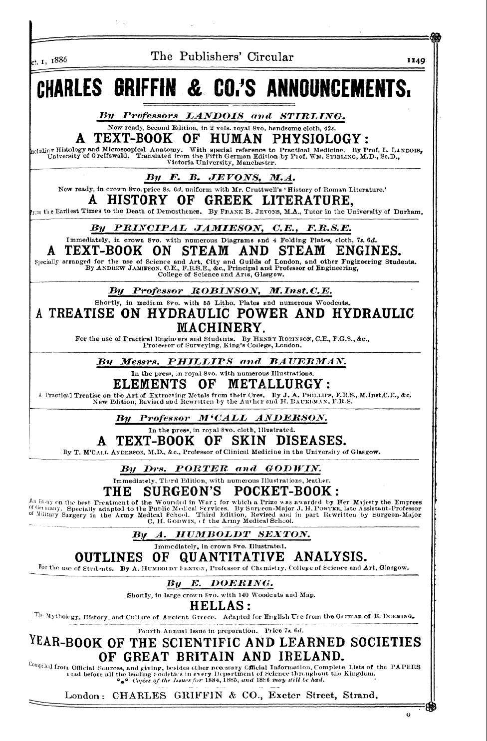 Publishers’ Circular (1880-1890): jS F Y, 1st edition - Ad10301