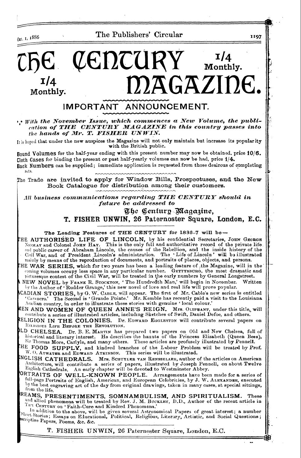 Publishers’ Circular (1880-1890): jS F Y, 1st edition: 151