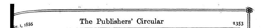 I iS86 The Publishers' Circular , 3S3 ¦¦