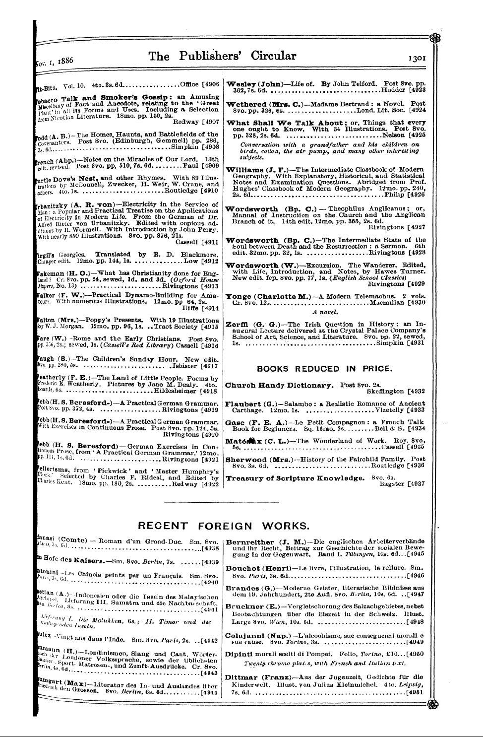 Publishers’ Circular (1880-1890): jS F Y, 1st edition - Lit-Bits. Vol. 10. 4to. 3s. 6d Office [4...