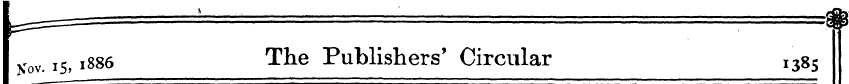 Kov. 15,1886 The Publishers' Circular I3...