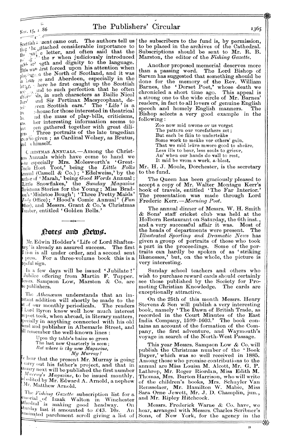 Publishers’ Circular (1880-1890): jS F Y, 1st edition: 7