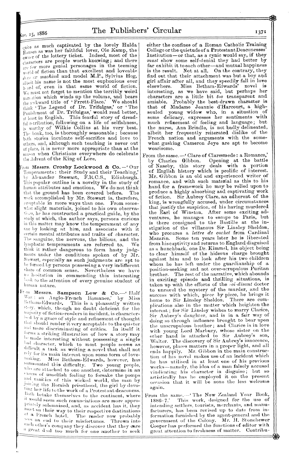 Publishers’ Circular (1880-1890): jS F Y, 1st edition: 13