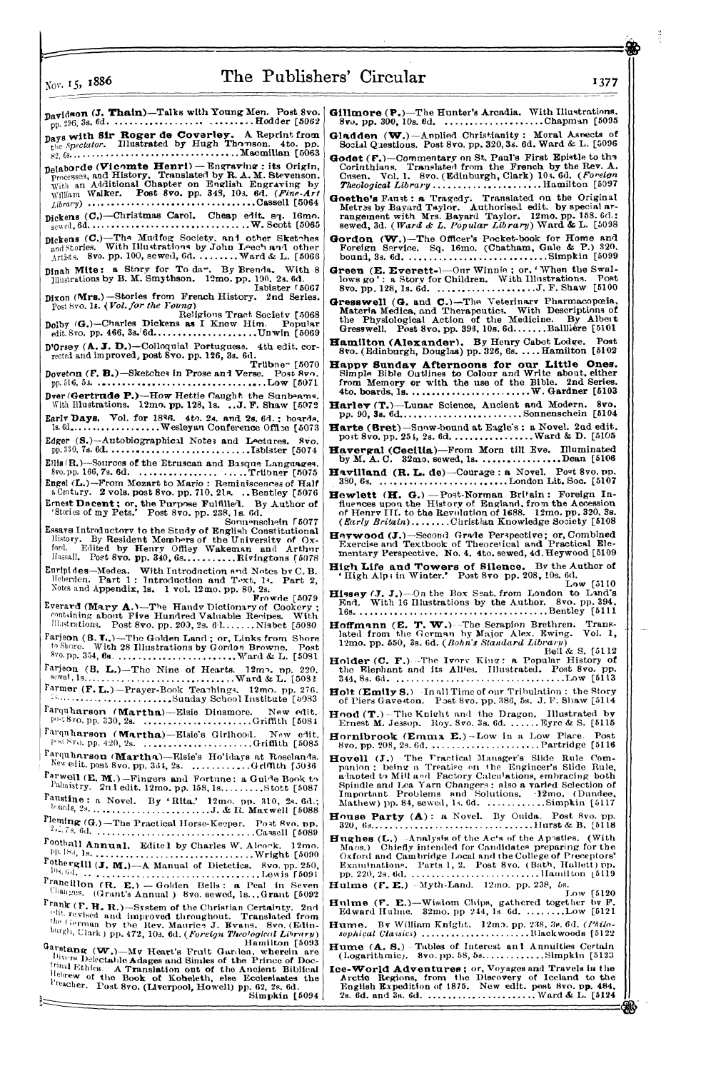 Publishers’ Circular (1880-1890): jS F Y, 1st edition - Adams 'Inti Ti Witty ' Of "" ( Ij W. Say...