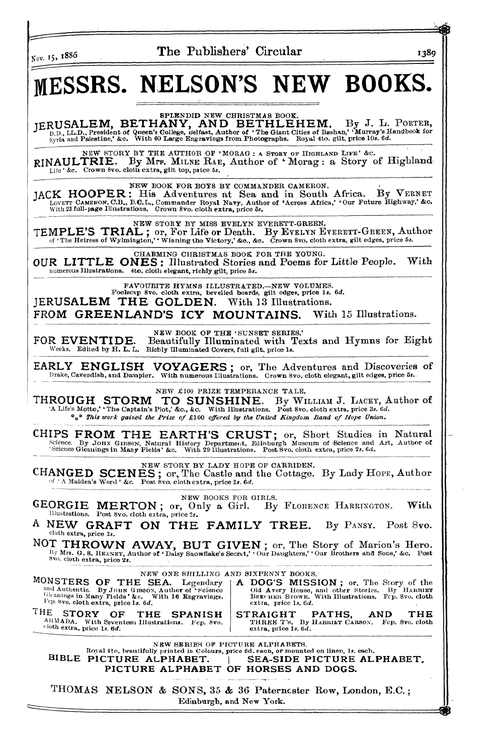 Publishers’ Circular (1880-1890): jS F Y, 1st edition - Ad03101