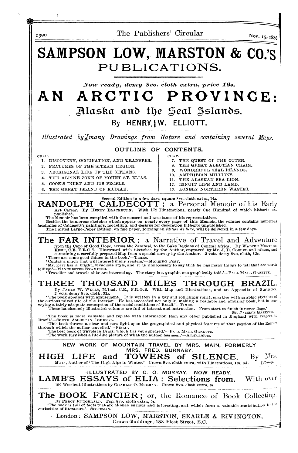 Publishers’ Circular (1880-1890): jS F Y, 1st edition - Ad03201